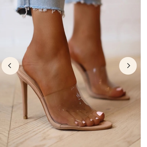 Bellini Perri Stiletto Heels - Nude Heels with Transparent Strap, slip on size 8 - Picture 4 of 8